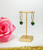 Oval Hoop & Rhinestone Pendant Earrings 