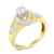 14K Two-Toned Gold Round, Baguette and Princess Cut Diamond Ring (1 1/8 Cttw, H-I Color, SI2-I1 Clarity)