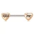 Rose Gold "Kiss Me" Heart Nipple Bar