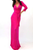 Quarter Sleeves Faux Wrap Maxi Dress Pink