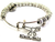 Black Belt Metal Beaded Bangle Bracelet