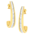 10 Karat Yellow Gold 1 Carat Total Diamond Weight Channel Set Diamond J-Hoop Earrings 