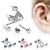 Trident Triple Round CZ Cartilage Earring