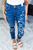 Bright Outfit Blue Patched Destroyed Skinny Jeans