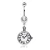316L Surgical Steel Navel Ring with Pocket Watch Dangle
