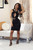Vines Body-con Floral Embossed Cut-Out Bodice and Zipper Closure Exposed Black
