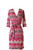 Midi Quarter Sleeves Wrap Dress Fuchsia