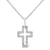 .925 Sterling Silver 1/10 cttw Pave-Set Round-Cut Diamond Open Cross 18" Pendant Necklace (I-J Color, I1-2 Clarity)