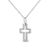 .925 Sterling Silver 1/10 cttw Pave-Set Round-Cut Diamond Open Cross 18" Pendant Necklace (I-J Color, I1-2 Clarity)