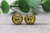 Jack on Yellow | Glass Stud Earrings | Hypoallergenic