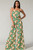 Tube cut unique print jumpsuit with banded waist