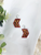 Leather and Leopard Leather Layered Earrings 