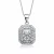 Collette Z Sterling Silver Cubic Zirconia Radiant Cushion Halo Necklace