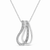 .925 Sterling Silver Pave-Set Diamond Accent Double Curve 18" Pendant Necklace