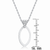 Collete Z Cubic Zirconia Sterling Silver Rhodium Plated Matted Outlined Oval Pendant