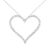 .925 Sterling Silver 3.0 cttw Round-Cut Diamond Open Heart Pendant Necklace (I-J Color, I2-I3 Clarity) - 18"