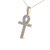 10K Yellow Gold 1 7/8 Cttw Round Diamond Ankh Cross Pendant Necklace for Men (H-I Color, SI1-SI2 Clarity) - NO CHAIN INCLUDED