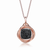 Collette Z Rose and Black Plated Sterling Silver Cubic Zirconia Drop Necklace