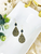 Druzy Agate and Gold Glitter Leopard Leather Earrings 