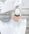 Hoop & Pink Tassel Pendant Earrings 