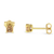 IGI Certified 14k Yellow Gold 4-Prong Set Princess-Cut Solitaire Diamond Push Back Stud Earrings (L-M Color, I1-I2 Clarity)