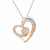 10k Rose and White Gold Plated Sterling Silver 3/8carat Total Diamond Weight Lab-Grown Diamond Heart Pendant Necklace