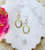 Rhinestone & Oval Gold Pendant Earrings 