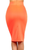 High Waist Fitted Pencil Skirt Orange