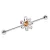 316L Stainless Steel Multihued Flower Industrial Barbell