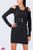 Open sleeve dress with braided leather waist belt