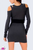 Open sleeve dress with braided leather waist belt