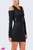 Open sleeve dress with braided leather waist belt