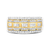 10K White and Yellow Gold 1.00 Cttw Baguette and Round cut Diamond Art Deco Multi-Row Ring Band (I-J Color, I1-I2 Clarity)