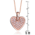 Collette Z Rose-plated Sterling Silver Cubic Zirconia Heart Necklace