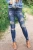 Bright Outfit Skinny Jeans with Leopard Print