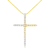 10K Yellow Gold 2.0 Cttw Round Brilliant Cut Diamond Cross Pendant Necklace with Box Chain (J-K Color, I2-I3 Clarity) - 18"