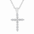 .925 Sterling Silver 1/4carat Total Diamond Weight Lab-Grown Diamond Cross Pendant Necklace
