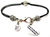 Always On My Mind Forever In My Heart Pewter Beaded Black Cord Bracelet