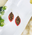 Salmon and Baby Cheetah Leather Earrings 