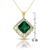 Collette Z Gold Plated Sterling Silver Cubic Zirconia and Blue Cubic Zirconia Dangling Pendant Necklace