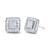 14 Karat White Gold 1ct. Total Diamond Weight Round-cut and Princess-cut Diamond Stud Earring 