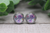 Gaga Purple Floral  Glass Stud Earrings