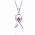 Collette Z Sterling Silver Rhodium Plated with Pink Cubic Zirconia Loop Necklace