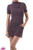 Short sleeve sweater dress with fold over collar and front pockets
