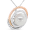 14K Rose and White Gold 3/8 Cttw Pave Diamond and 9mm Round Pearl Spiral Openwork 18" Pendant Necklace- (H-I Color, VS1-VS2 Clarity)