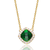 Collete Z Cubic Zirconia Sterling Silver Gold Plated Emerald Square Necklace