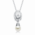 Collette Z Sterling Silver Cubic Zirconia Artsy Pearl Necklace