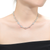 Collette Z Sterling Silver with Rhodium Plated Clear Oval with Round Cubic Zirconia Halo Necklace