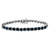 .925 Sterling Silver 1/10 Cttw Miracle-Set Treated Blue Color Diamond Miracle Plate "S" Link Tennis Bracelet (Blue Color, I2- I3 Clarity) - 7.25"