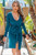 Lizzie Deep V Neck Long Sleeves with Slit Bodycon Midi Dress Teal